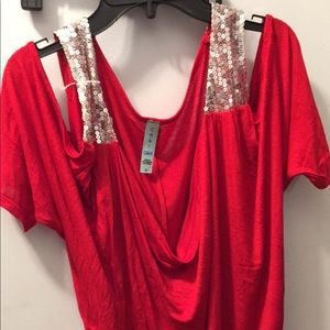 Sequin cold shoulder